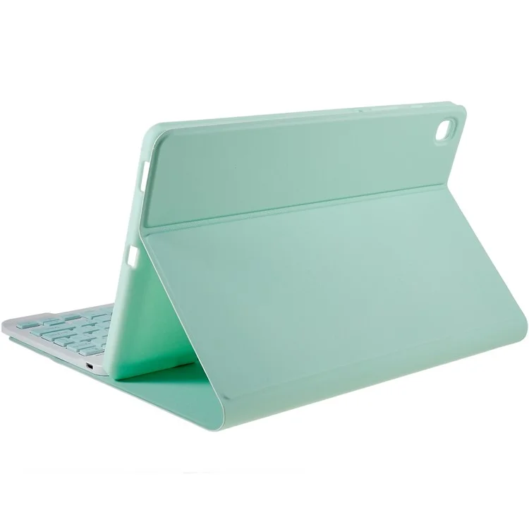 SK-T500 Pour Samsung Galaxy Tab A7 10.4 (2020) T500 / T505 PU en Cuir Stand Comprimé Couvercle de Protection Avec Clavier Bluetooth Détachable - Menthe Verte
