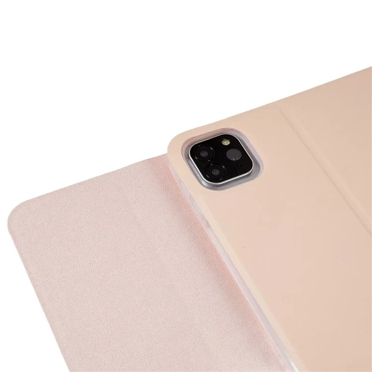 sk-1109 für ipad pro 11-zoll (2018) /(2020) /(2021) /(2022) / ipad air (2020) /(2022) wlan -tastaturhülle mit pu leder folio flip cover bluetooth -tastaturhülle - rosa