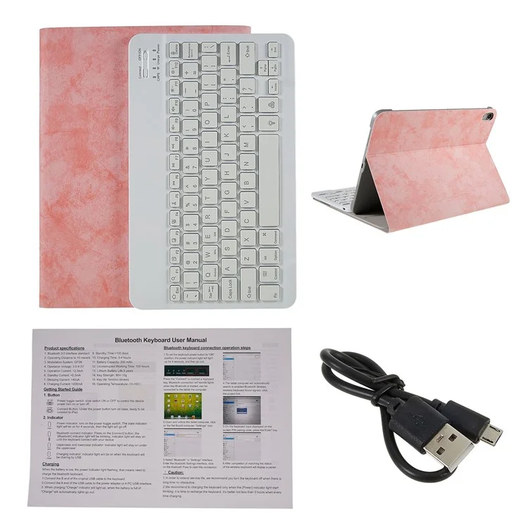 SK-1101 Per Ipad Pro 11 Pollici (2018) / Ipad Air (2020) /(2022) Custodia Per Tastiera Texture di Stoffa PU Coperchio Smart Coperchi - Rosa