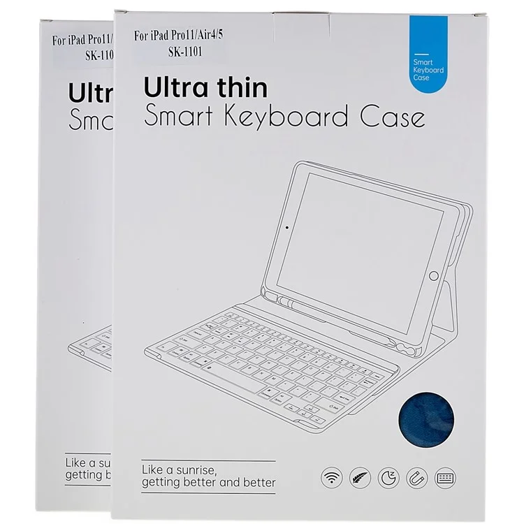 SK-1101 Per Ipad Pro 11 Pollici (2018) / Ipad Air (2022) /(2020) Texture Auto Wake / Sleep pu PU Coperchio Coperchio Drova in Cavello Con Tastante Buuetooth Retroilluminato - Rosa