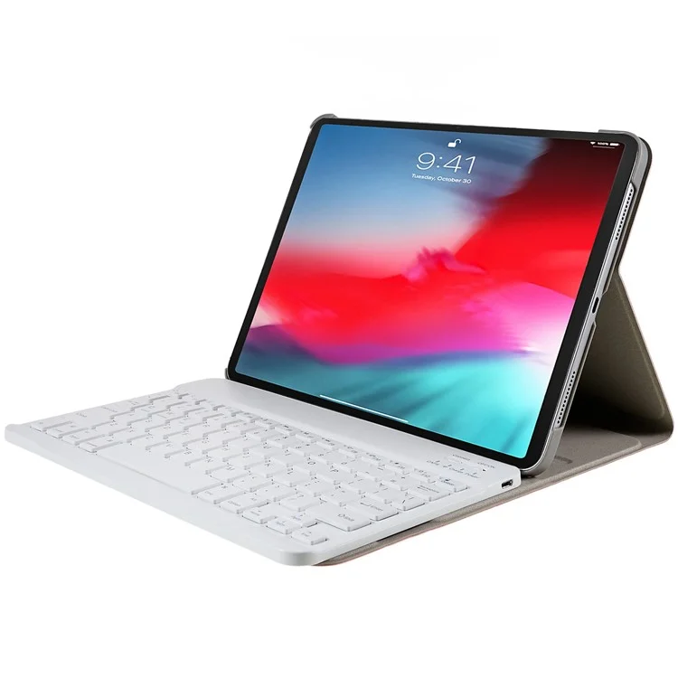 SK-1101 Per Ipad Pro 11 Pollici (2018) / Ipad Air (2022) /(2020) Texture Auto Wake / Sleep pu PU Coperchio Coperchio Drova in Cavello Con Tastante Buuetooth Retroilluminato - Rosa