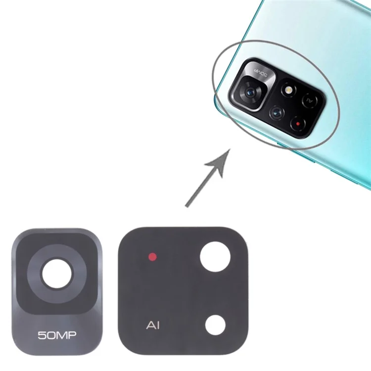 For Xiaomi Redmi Note 11T 5G / Poco M4 Pro 5G / Redmi Note 11S 5G Rear Back Camera Lens Cover Replacement Part (without Logo)
