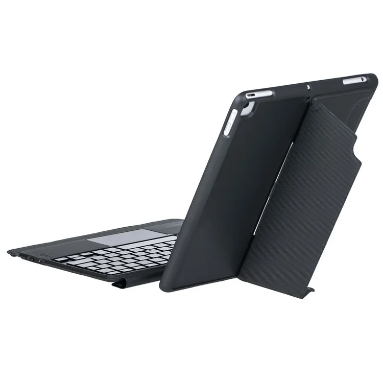 T102-AS for iPad 10.2 (2021) / (2019) / (2020) / iPad Air 10.5 inch (2019) / iPad Pro 10.5-inch (2017) Detachable Bluetooth-compatible Backlit Touchpad Keyboard Leather Case Pen Holder Kickstand Cover