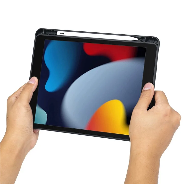 T102-AS for iPad 10.2 (2021) / (2019) / (2020) / iPad Air 10.5 inch (2019) / iPad Pro 10.5-inch (2017) Detachable Bluetooth-compatible Backlit Touchpad Keyboard Leather Case Pen Holder Kickstand Cover