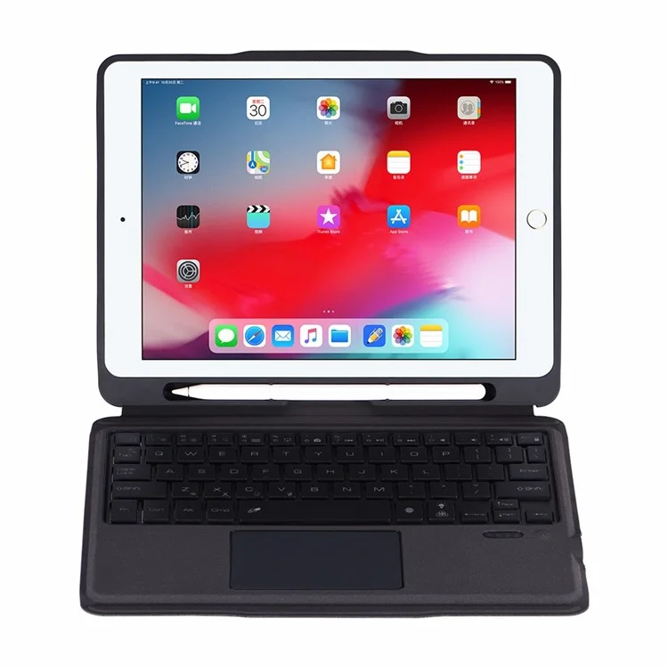 T206D For iPad Air 10.5 inch (2019) / iPad Pro 10.5-inch (2017)  /  iPad 10.2 (2021) / (2019) / (2020) Detachable Bluetooth-compatible Keyboard + Shockproof Case, 7-Color Backlit Wireless Keyboard Case