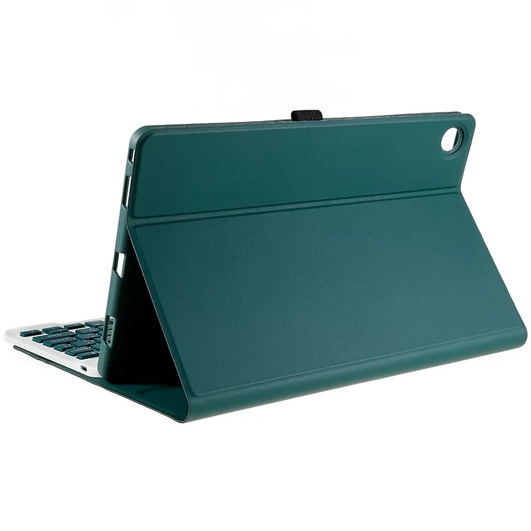 For Lenovo Tab M10 Plus (3rd Gen) / Xiaoxin Pad 2022 10.6 inch PU Leather Shockproof Tablet Case Stand Anti-scratch Cover with Bluetooth-compatible Keyboard - Midnight Green