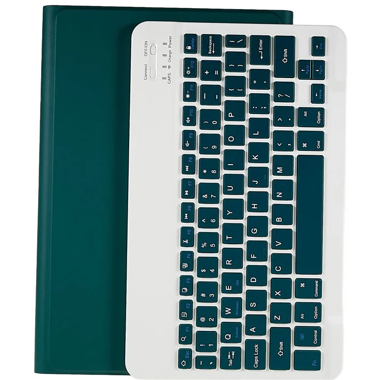 Pour Lenovo Tab M10 Plus (Gen 3) PU en Cuir Amortisseur de Tablette de Tablette de Tablette Anti-rayures Avec Clavier Bluetooth - Vert de Minuit