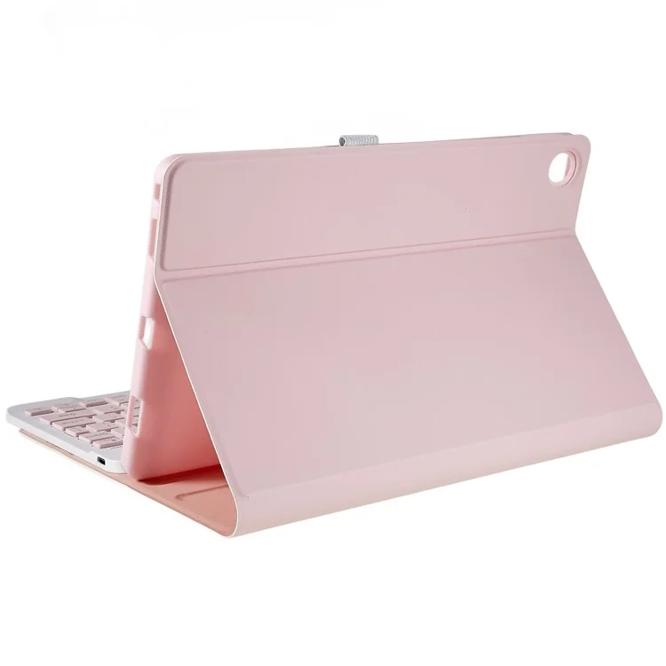 For Lenovo Tab M10 Plus (3rd Gen) / Xiaoxin Pad 2022 10.6 inch PU Leather Shockproof Tablet Case Stand Anti-scratch Cover with Bluetooth-compatible Keyboard - Pink