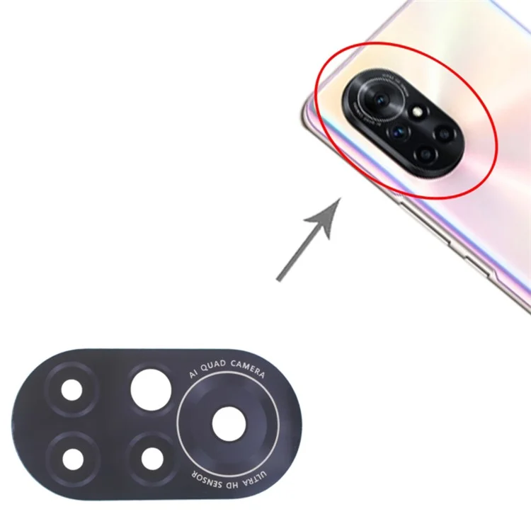 For Huawei nova 8 4G / 5G Rear Back Camera Lens Cover Replacement Part (without Logo)