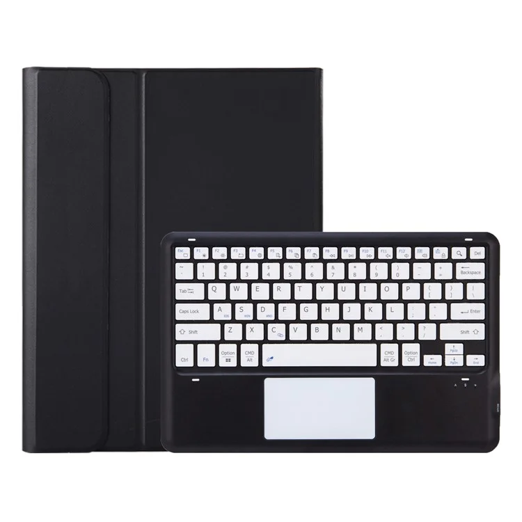 AHV8-A For Honor Pad V8 Pro 12.1-inch Slim Combo Case with Detachable Bluetooth Keyboard, Multi-Touch Trackpad PU Leather+TPU Stand Cover - Preto / Branco