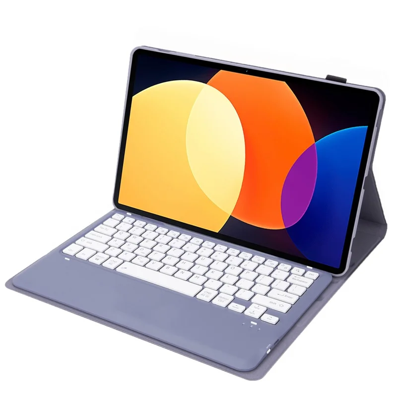 AHV8 For Honor Pad V8 Pro 12.1-inch Tablet Case with Detachable Bluetooth-compatible Keyboard PU Leather + TPU Protective Cover - Purple