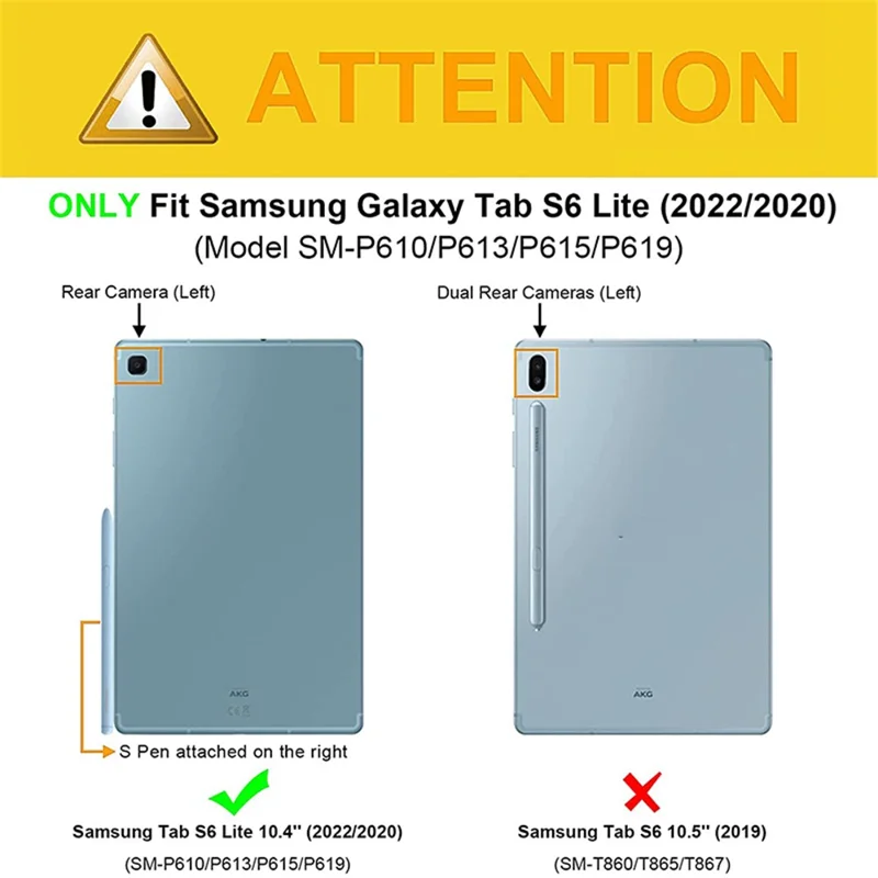 For Samsung Galaxy Tab S6 Lite (2024) / S6 Lite (2022) / S6 Lite (2020) Bluetooth-compatible Keyboard with Touchpad, PU Leather Cover with Pen Holder - Black