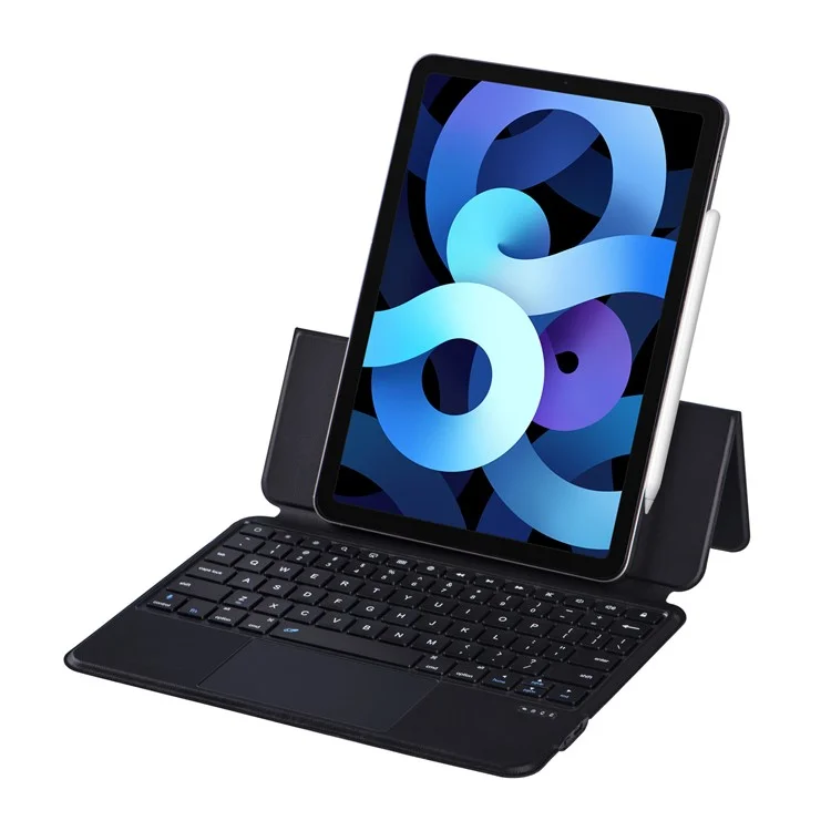 3125-6 For iPad Air (2020) / (2022) / Pro 11 (2022) / (2021) / (2020) / (2018) Bluetooth-Compatible Keyboard Case - Black