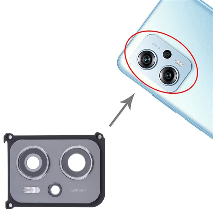 Para Xiaomi Redmi Note 11T Pro 5G / 11T Pro+ 5G / Poco X4 GT 5G OEM Capa do Suporte da Lente da Câmera Traseira com Peça de Vidro (sem Logotipo)