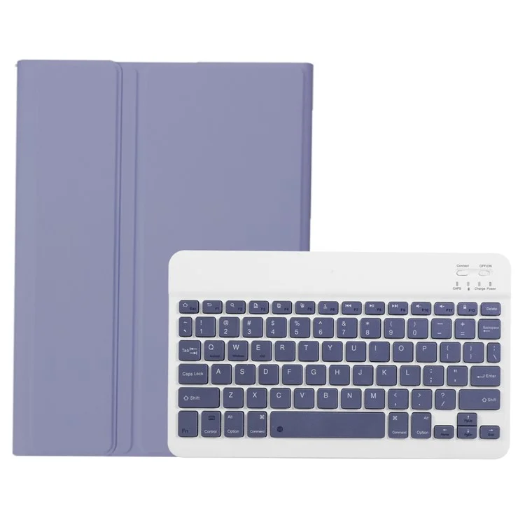 OP13 For Oppo Pad 2 Soft Tablet Case with Bluetooth-compatible Keyboard Stand Leather Cover - Purple