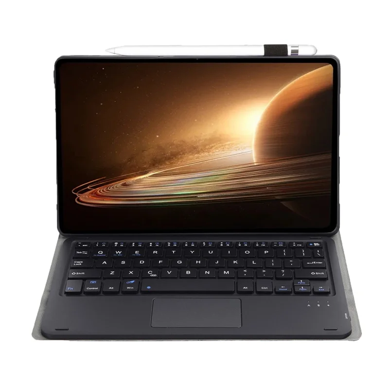 OP13-A For Oppo Pad 2 Tablet Case with Detachable Bluetooth-compatible Keyboard Touchpad Leather Stand Cover - Black