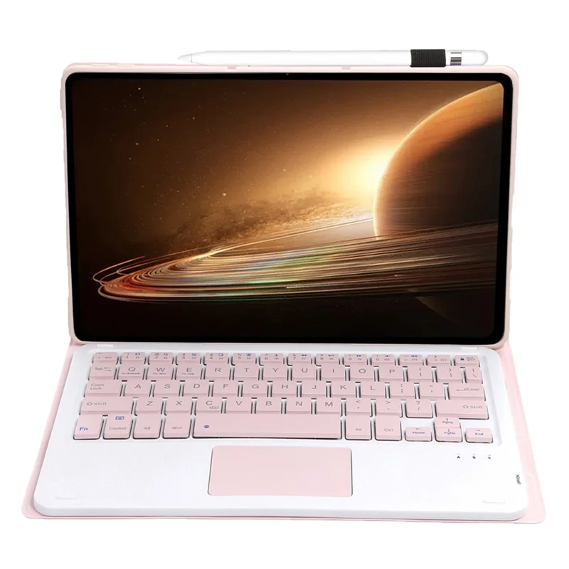 OP13-A til Oppo Pad 2 tablettilfælde med aftagelig Bluetooth-kompatibel tastatur touchpad læderstøtte dæksel - Pink