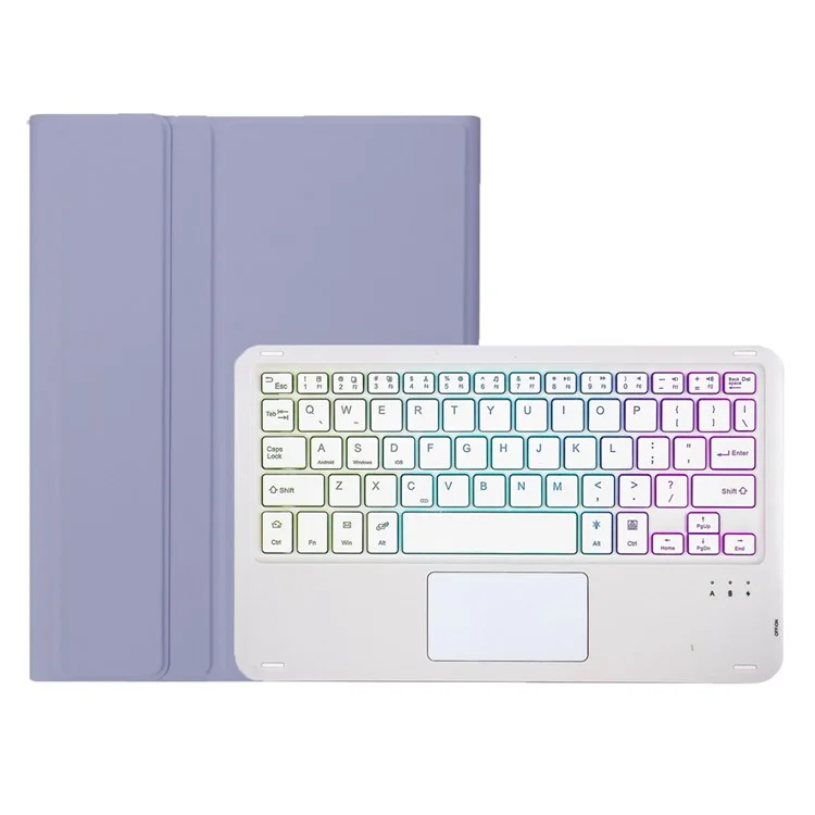 OP13-AS For Oppo Pad 2 Tablet Case with Detachable Touchpad Backlit Keyboard Folio Tablet Cover - Purple