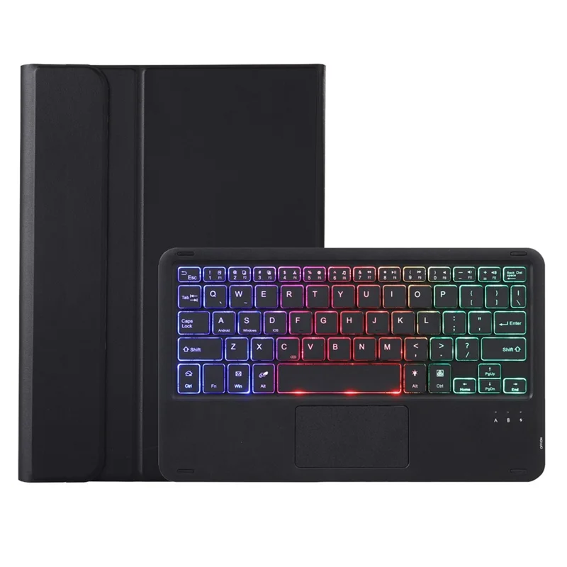 OP13-AS For Oppo Pad 2 Tablet Case with Detachable Touchpad Backlit Keyboard Folio Tablet Cover - Black