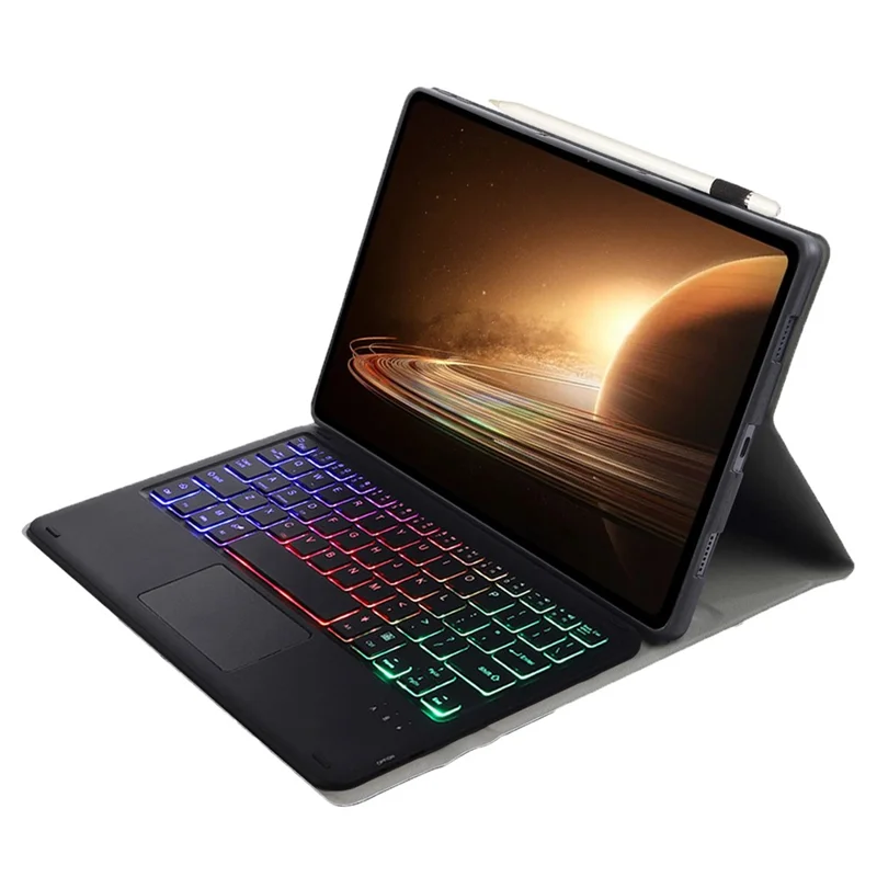 OP13-AS For Oppo Pad 2 Tablet Case with Detachable Touchpad Backlit Keyboard Folio Tablet Cover - Black