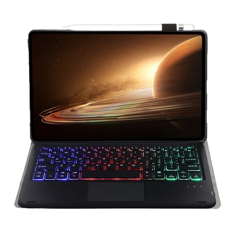 OP13-AS For Oppo Pad 2 Tablet Case with Detachable Touchpad Backlit Keyboard Folio Tablet Cover - Black