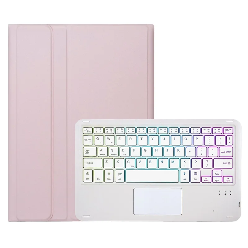 OP13-AS For Oppo Pad 2 Tablet Case with Detachable Touchpad Backlit Keyboard Folio Tablet Cover - Pink