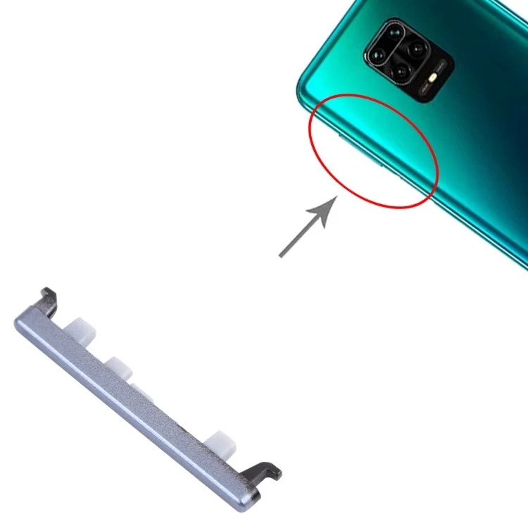 For Xiaomi Redmi Note 9S 4G / Note 9 Pro Max / Note 9 Pro(India) Volume Side Button Replacement Part (without Logo) - Grey
