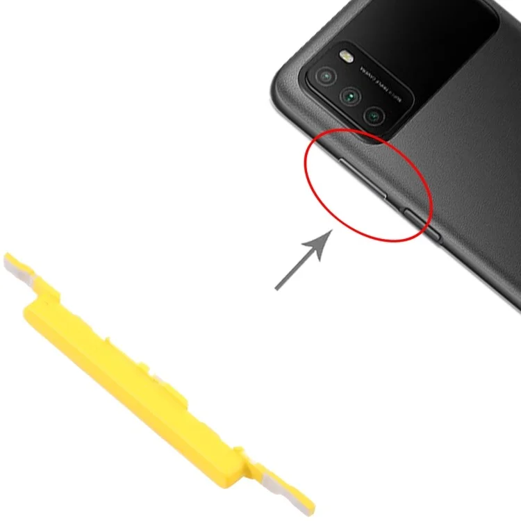 For Xiaomi Poco M3 Volume Side Button Phone Replacement Part (without Logo) - Yellow
