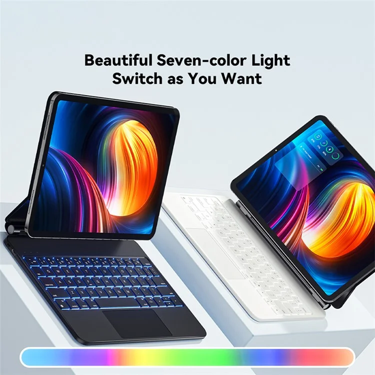 ESSAGER For iPad Pro 11-inch Magic Bluetooth Keyboard Magnetic Anti-drop Tablet Stand Case - Black