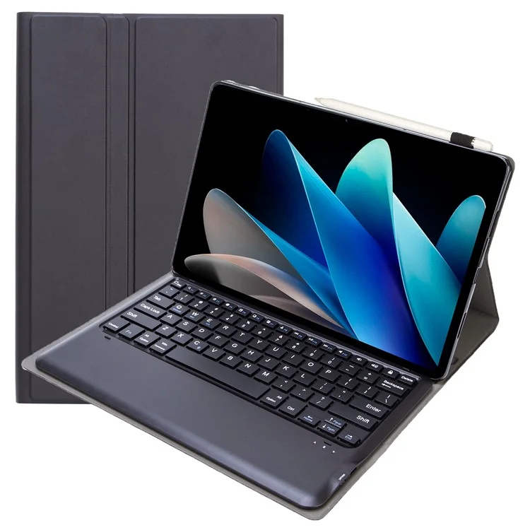AV12 PU Leather Tablet Case for vivo Pad2 , Stand Tablet Cover with Detachable Bluetooth-compatible Wireless Keyboard - Black