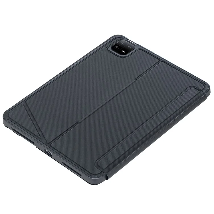 T0N7-AS for Xiaomi Pad 6 / Pad 6 Pro PU Leather Tablet Case  with Pencil Holder + Touchpad Detachable Backlit Bluetooth-compatible Keyboard
