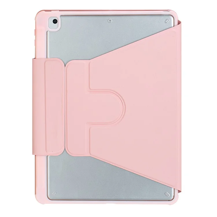 F10BS für iPad 10.9 (2022) PU-Leder-Tablet-Hülle Dreieckiger Ständer Cover mit abnehbarer kabelloser Hintergrundbeleuchtung Tastatur - Pink