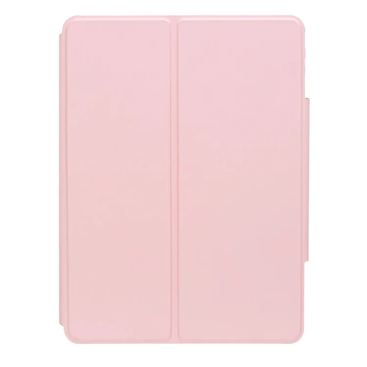 F10BS für iPad 10.9 (2022) PU-Leder-Tablet-Hülle Dreieckiger Ständer Cover mit abnehbarer kabelloser Hintergrundbeleuchtung Tastatur - Pink