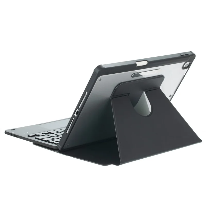 F10B-A Tablet Case for iPad (2025) / 10.9 (2022) PU Leather Stand Cover Bluetooth-Compatible Keyboard - Black