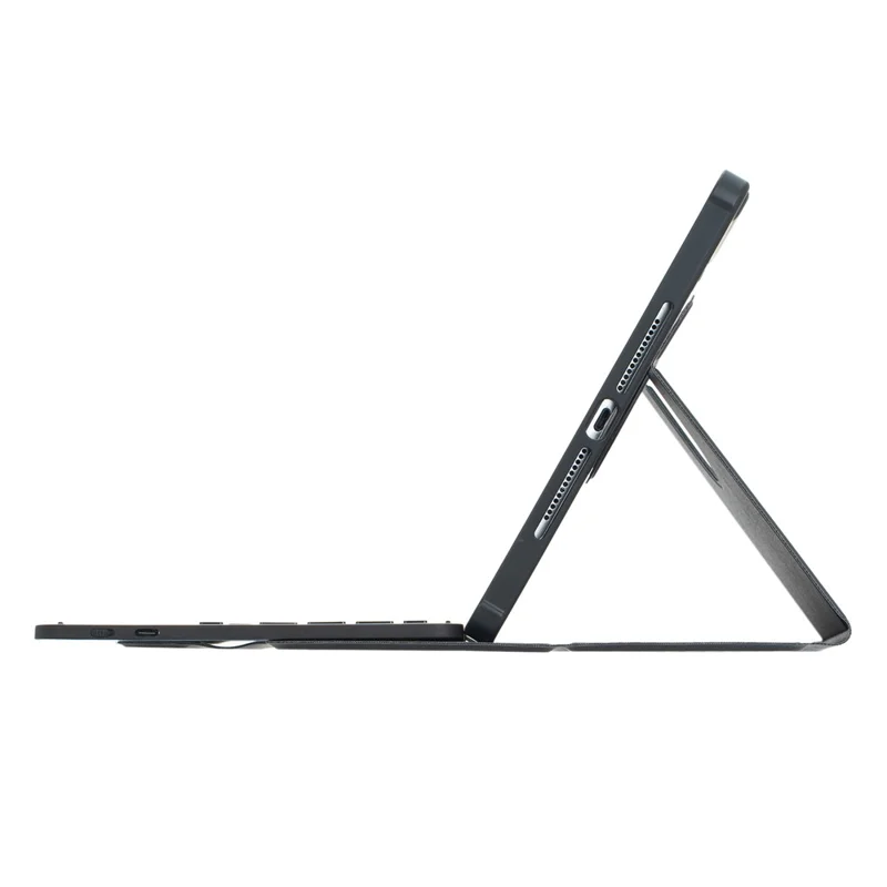 F10B-A Tablet Case for iPad (2025) / 10.9 (2022) PU Leather Stand Cover Bluetooth-Compatible Keyboard - Black