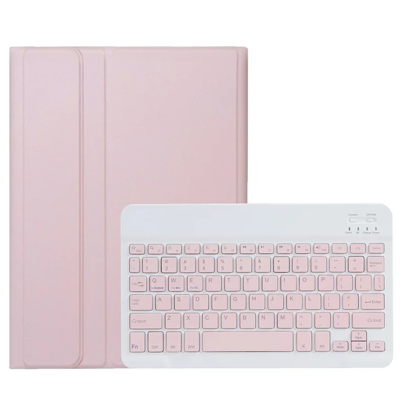AM22 For Lenovo Pad Plus / Tab P11 Gen 2 Tablet Case PU Leather Stand Cover with Bluetooth-compatible Keyboard - Pink
