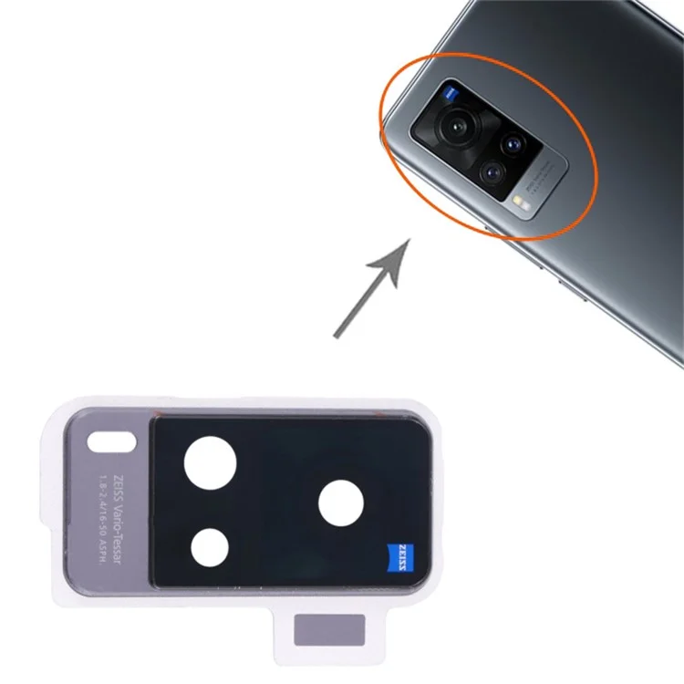 Für vivo X60 5G V2045 OEM Back Camera Lens Holder Cover mit Glasöle (ohne Logo) - Schwarz