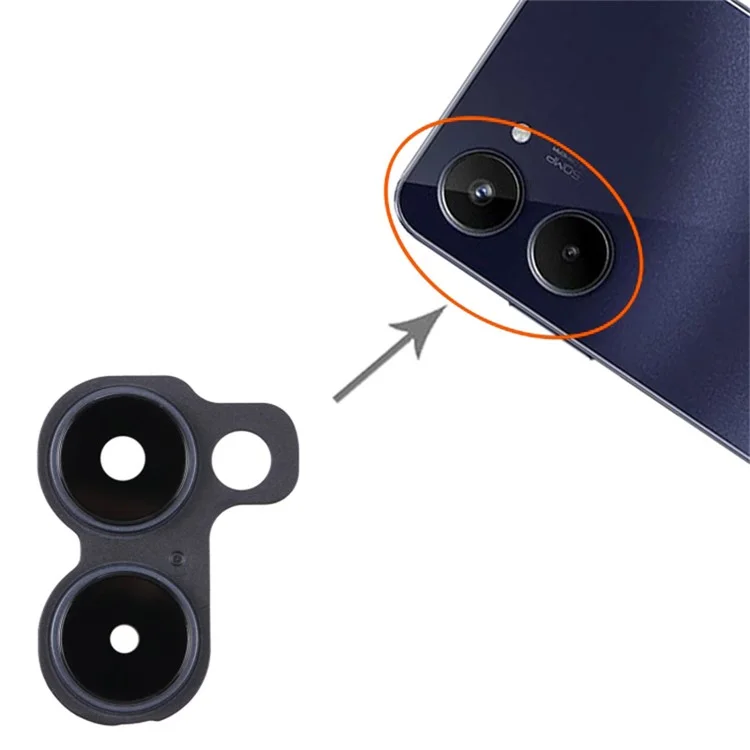 Para Realme 10 4G OEM Back Camera Lens Holder Cover com Peça de Vidro (sem Logotipo)