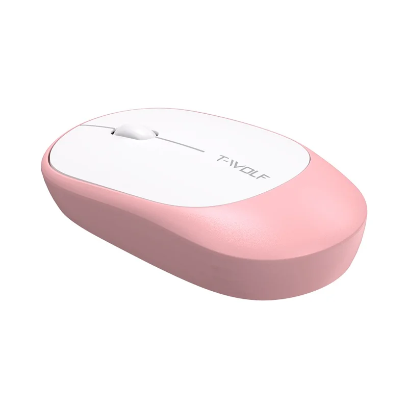 T-WOLF TF770 Wireless Keyboard and Mouse Combo 104 Key Low-Noise Keyboard with Cute Keycaps - Pink
