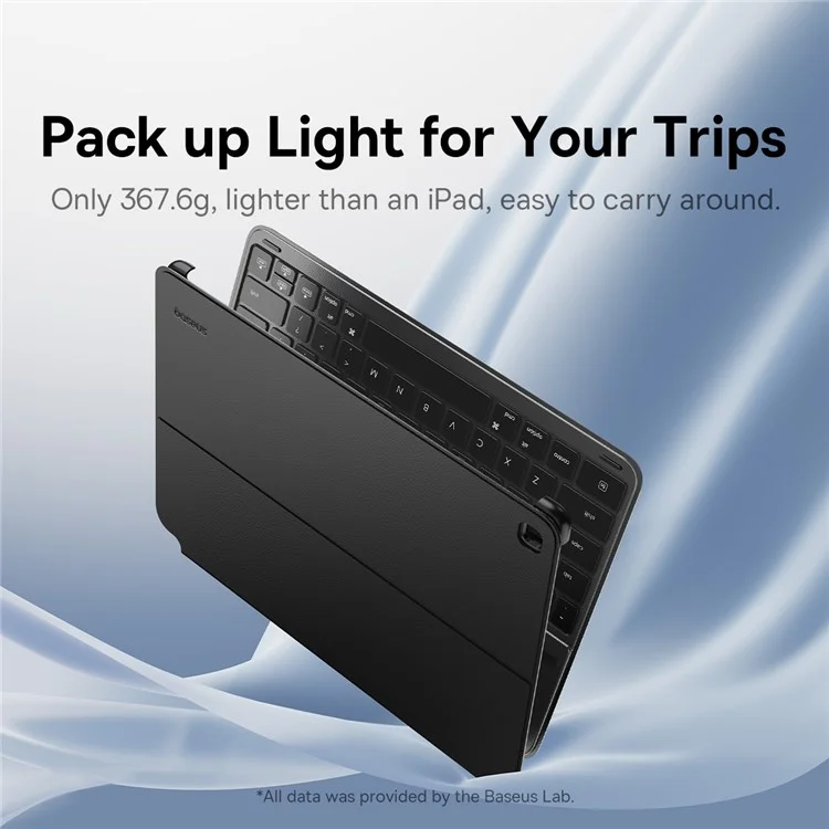 BASEUS Brilliance Series Magnetische Tastatur-Hülle für iPad 10.2 (2019) / (2020) / (2021) Smart Tablet Cover mit kabellosem Keyboard - Schwarz
