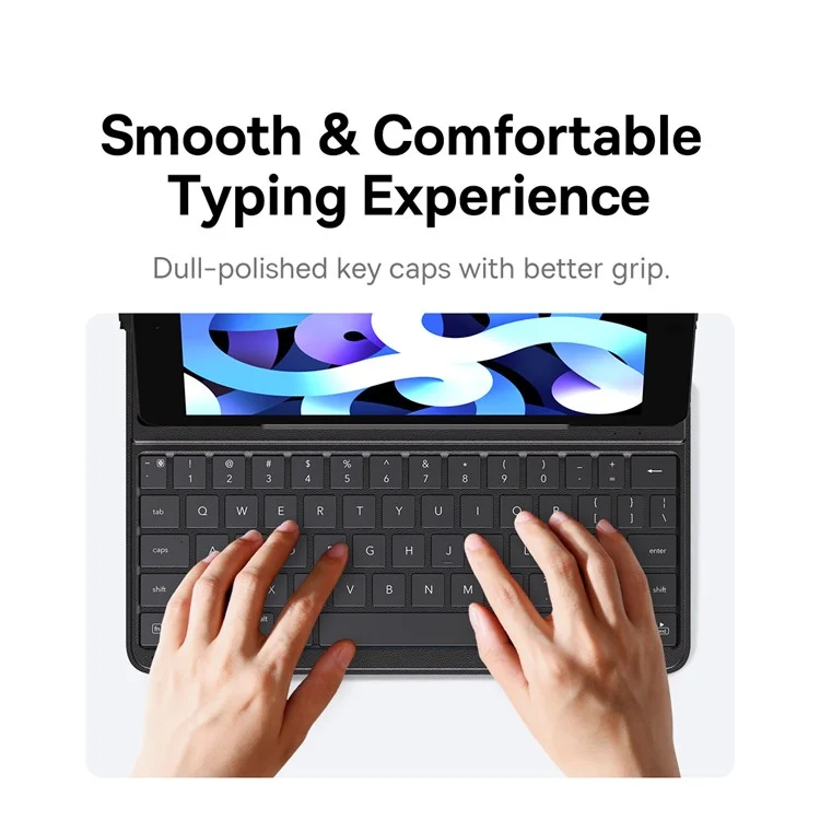 BASEUS Brilliance Series Magnetische Tastatur-Hülle für iPad 10.2 (2019) / (2020) / (2021) Smart Tablet Cover mit kabellosem Keyboard - Schwarz