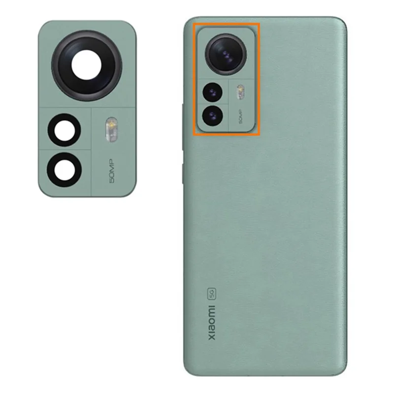 For Xiaomi 12 Pro 5G OEM Back Camera Lens Holder Cover with Glass Part (without Logo) - Green