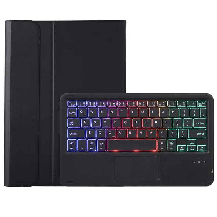 A710B-AS Per Samsung Galaxy Tab S9 / S9 FE X710 / X716B / X718U Tastiera Bluetooth retroilluminata Custodia in PU per tablet - Nero