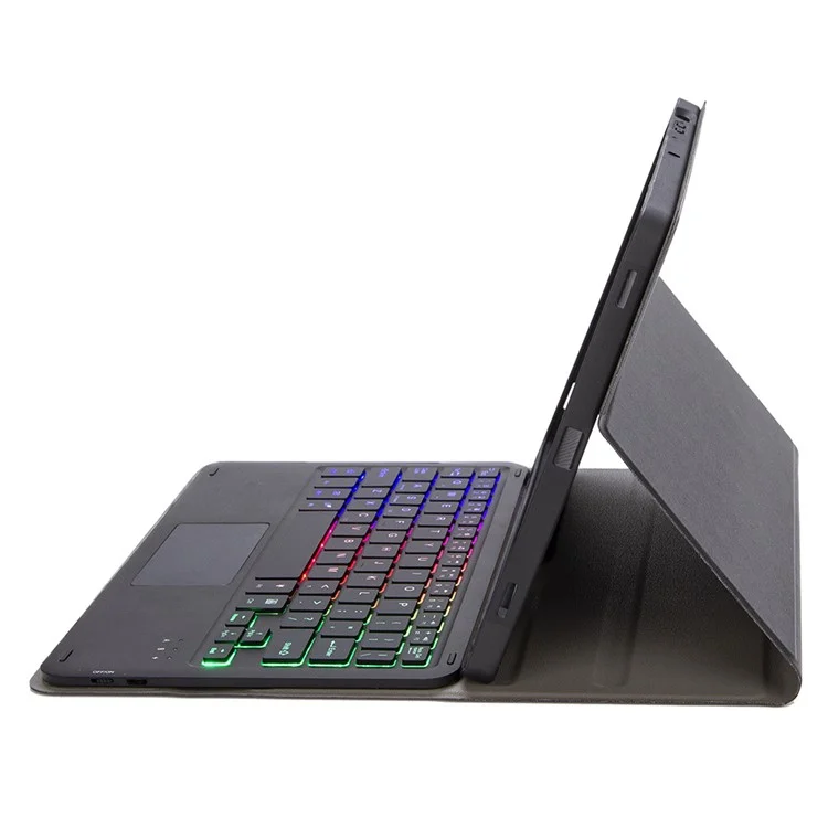 A710B-AS Per Samsung Galaxy Tab S9 / S9 FE X710 / X716B / X718U Tastiera Bluetooth retroilluminata Custodia in PU per tablet - Nero