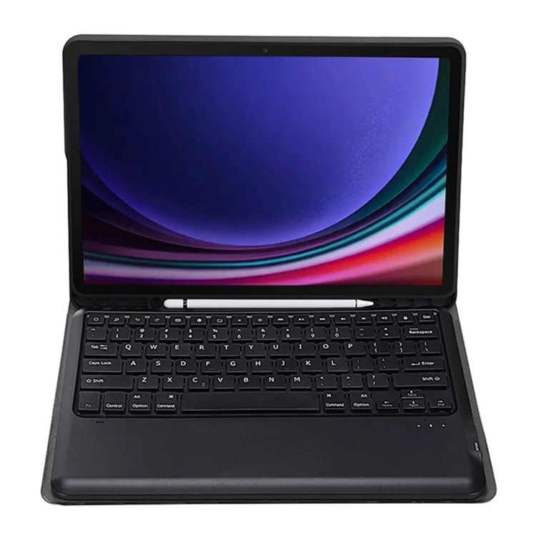 A810B Für Samsung Galaxy Tab S9+ X810 / X816 / X818 Abnehmbare Bluetooth-Tastatur-Hülle Stoßfeste Tablet-Hülle mit Stifthalterung - Schwarz