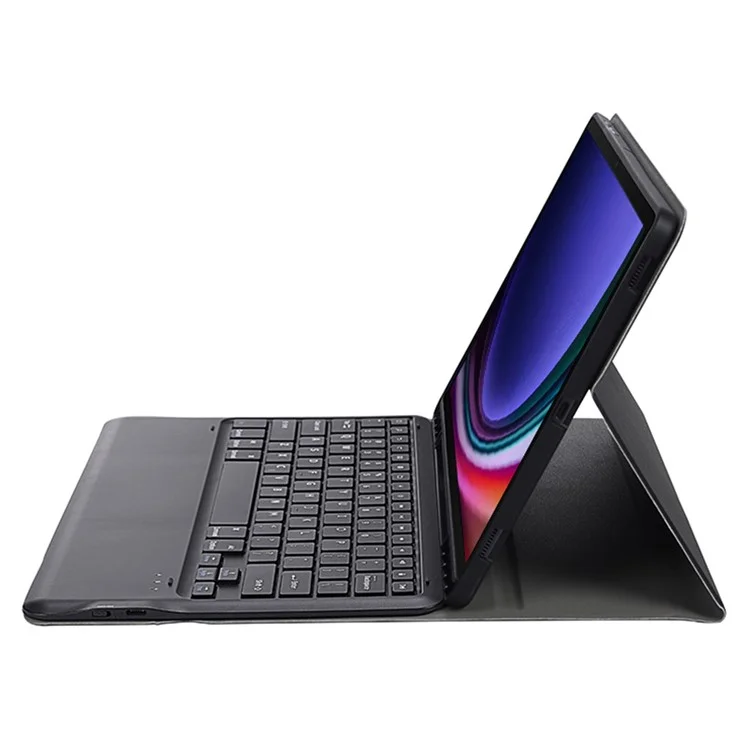 A810B Für Samsung Galaxy Tab S9+ X810 / X816 / X818 Abnehmbare Bluetooth-Tastatur-Hülle Stoßfeste Tablet-Hülle mit Stifthalterung - Schwarz