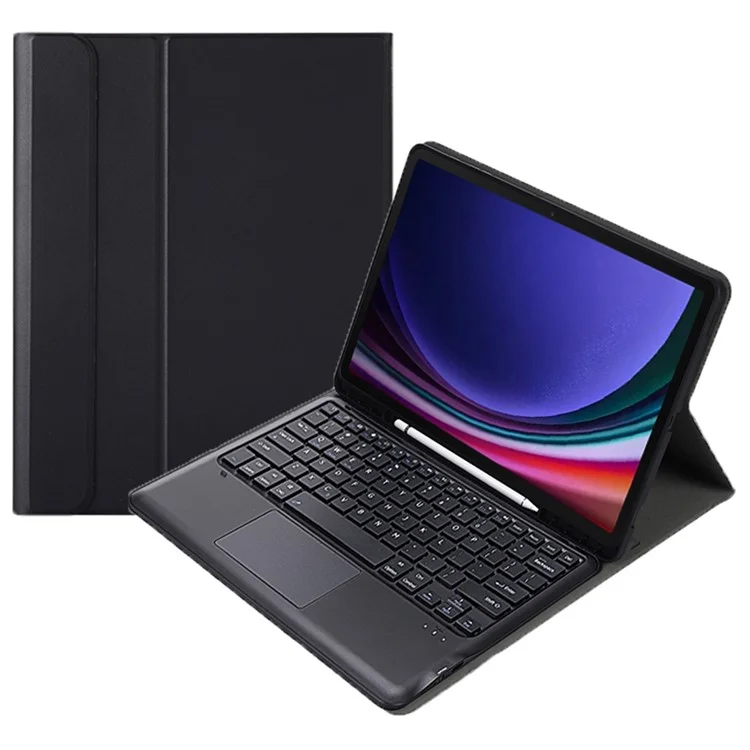 A810B-A Per Samsung Galaxy Tab S9+ X810 / X816 / X818 Custodia con Tastiera Bluetooth Staccabile con Touchpad, Custodia Protettiva per Tablet - Nera