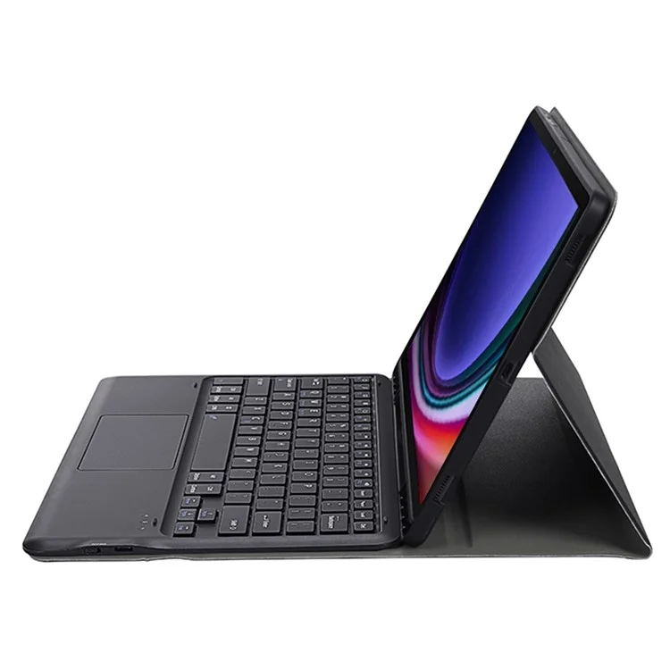 A810B-A Per Samsung Galaxy Tab S9+ X810 / X816 / X818 Custodia con Tastiera Bluetooth Staccabile con Touchpad, Custodia Protettiva per Tablet - Nera