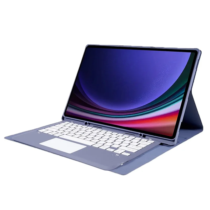 A910B-A For Samsung Galaxy Tab S9 Ultra X910 / X916B / X918U Removable Bluetooth-compatible Keyboard with TouchPad Protective Case - Purple