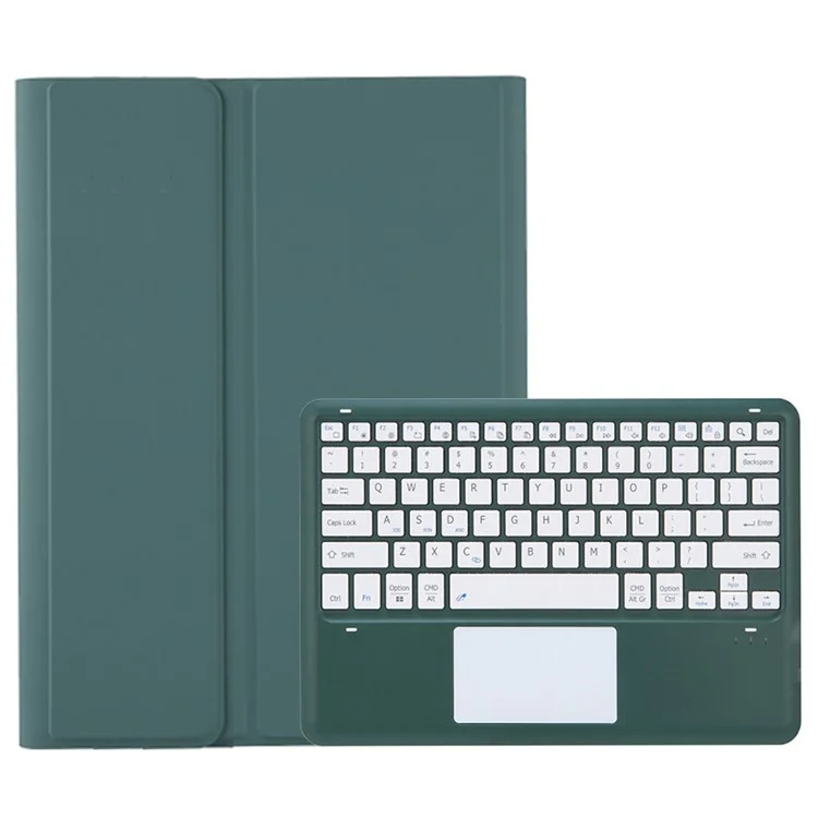 A910B-A For Samsung Galaxy Tab S9 Ultra X910 / X916B / X918U Removable Bluetooth-compatible Keyboard with TouchPad Protective Case - Dark Green